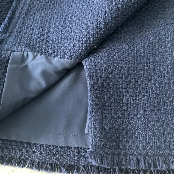 TALBOTS Navy Tweed Faux Wrap Pencil Skirt Size 2 - Picture 12 of 13